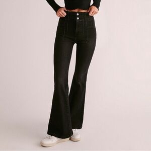 Free People Jayde Black High-Rise Flare Jeans